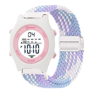 电子手表男女初高中大学女生磁吸编织表带新款防水高级小众多功能