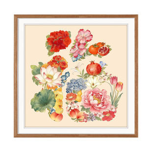 百花聚福十字绣2026年新款大气客厅新年福字年轻人手工刺绣寓意好