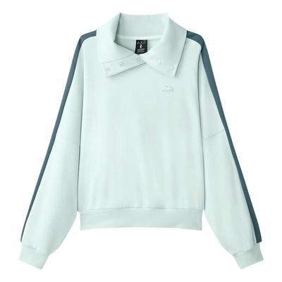 Skechers斯凯奇冬女上衣翻领针织套头卫衣 L424W087/002S