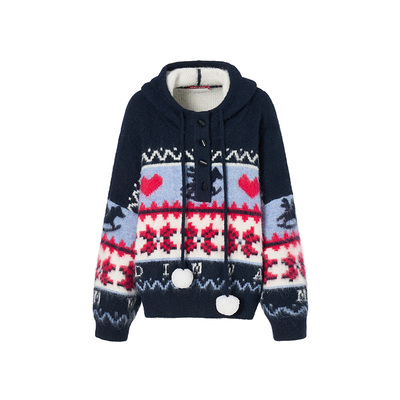 LEDIMWANG费尔岛套头连帽毛衣