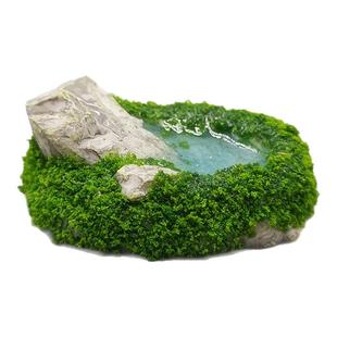 仿真假山水湖泊瀑布奇石苔藓微景观园艺造景diy装饰品配件小摆件