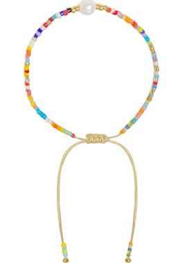 彩色串珠花朵手链女森系