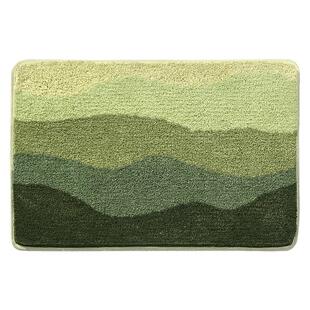 大江地垫浴室绿色地毯卫生间门口专用脚垫厕所毛毯吸水速干防滑垫