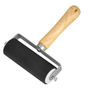 版画工具滚筒油墨胶辊木蘑菇马莲手工美术木柄橡胶辊拓印工具滚轮