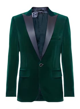 许凯同款晚宴会男士礼服酒红色西装外套金丝绒歌手主持人西服