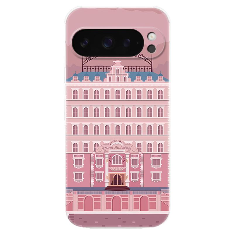 布达佩斯大饭店适用谷歌Pixel10手机壳9pro/8/7/6A文艺XL少女心插画欧美风女款气囊防摔软