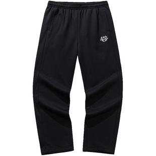 安踏美式复古针织运动长裤男冬季新款加绒百搭抽绳束脚直筒休闲裤