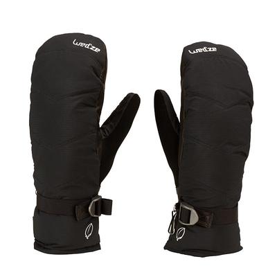 迪卡侬冬季羽绒皮手套滑雪闷子