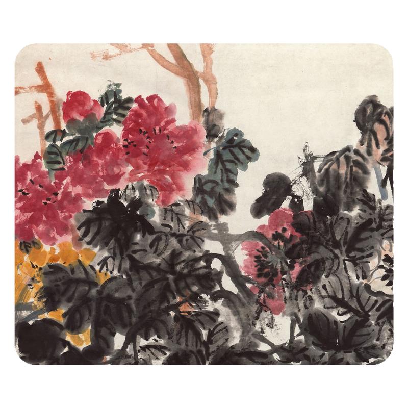 吴昌硕《牡丹水仙轴》水墨花鸟画