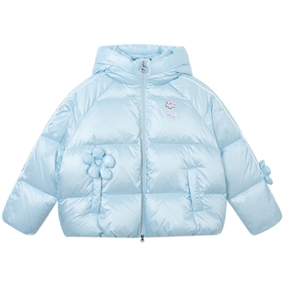 PUMA彪马官方童装新款儿童女童冬季羽绒服轻盈保暖甜美连帽外套