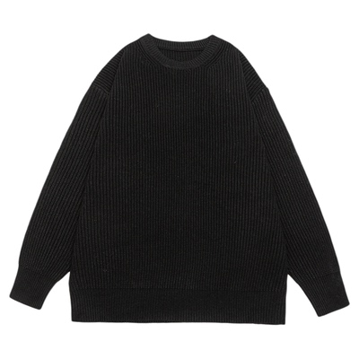 GOGOSOON毛衣男2025秋冬新款灰色打底针织衫宽松圆领纯色休闲套头