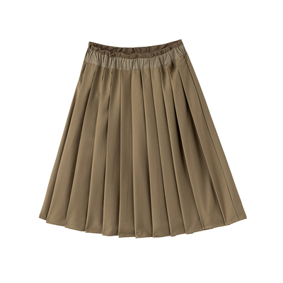 KXLFCHN空穴来风 春夏百褶拼接半裙休闲复古百搭格纹褶皱短裙子女