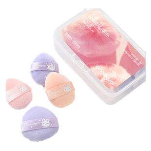 古迪超柔指尖植绒粉扑高光粉饼腮红定妆散粉扑蜜粉拇指手小号迷你