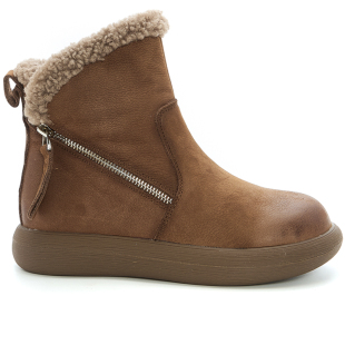 羊羔毛雪地靴女款冬季加绒加厚东北保暖短筒女鞋真皮马丁小短靴子