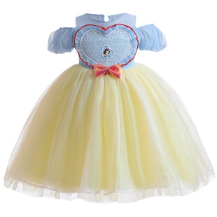 女童白雪公主裙夏装2026新款儿童短袖连衣裙女宝宝高端礼服蓬蓬裙