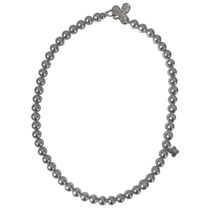 大米饰品】轻奢蝴蝶结项链2023新款爆款真多麻色灰珍珠小众毛衣链