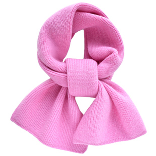 玫红色羊毛围巾礼盒儿童冬季保暖柔软羊绒围脖送女孩新年生日礼物