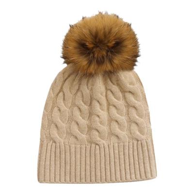 AI家意式老钱羊绒毛球针织便帽