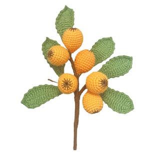 手工编织毛线花枇杷花束仿真水果植物客厅插花装饰品新年家居饰品