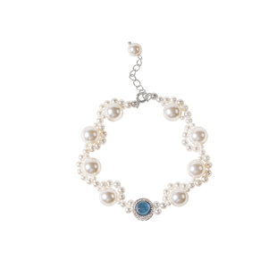 Southery涟漪 轻奢小众精致海蓝宝珍珠纯银手链女高级感2024新款