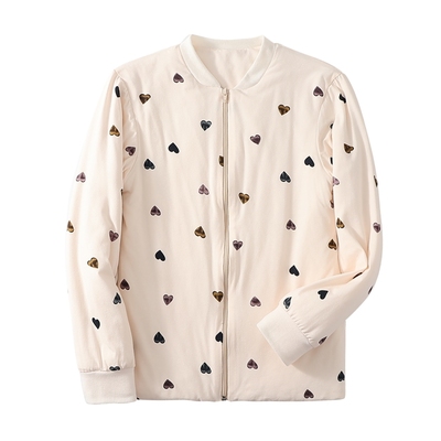 桑蚕丝棉袄女修身妈妈装棉服加厚