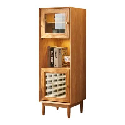 实木日式客厅藤编展示柜北欧
