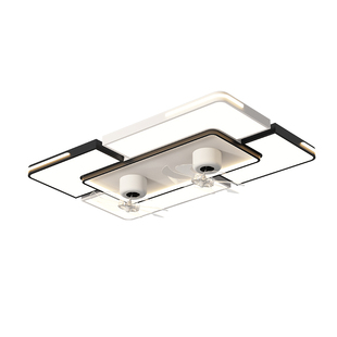 现代简约客厅风扇灯2025年新款大气大厅灯带风扇一体全屋灯具套餐