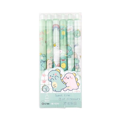 小恐龙按动笔可爱超萌高颜值ins中性笔学生用0.5水笔好看的笔刷题