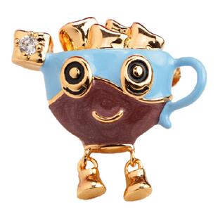 LAZYSURI懒苏芮打工人茶水间胸针女款珐琅可爱个性时尚创意饰品