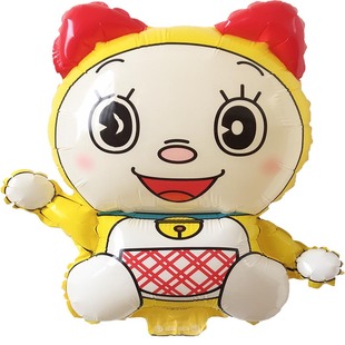 动物卡通气球大中托杆印花铝膜手持棒气球儿童地推地摊充气球免邮