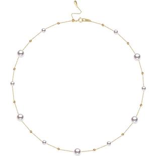 GiO珠宝 18K金Akoya海水珍珠满天星项链女颈链锁骨链淡水珠手链