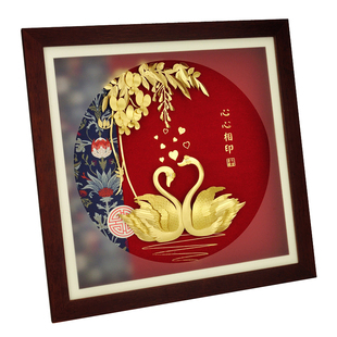 足金天鹅结婚礼物送新人新娘闺蜜朋友新婚高级创意轻奢的高档摆件