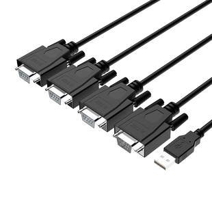 z-tek力特USB转RS232串口线TYPEC转换器模块一拖四4*rs232同时工作工业级DB9针公COM多串口转接线 FTDI芯片