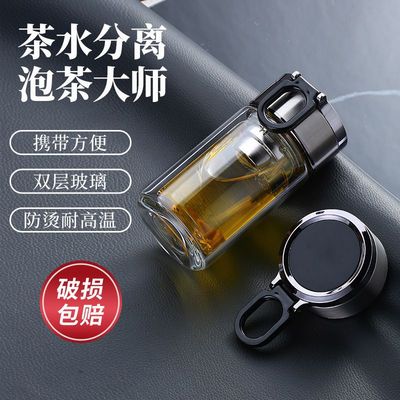 高硼硅玻璃水杯泡批发耐高温180ml杯玻璃便携茶杯密封双层商务