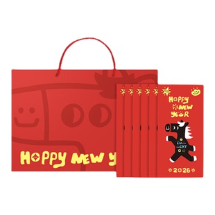 异能无限红色袜子亲子一家三口儿童本命年2026马年男女童可爱礼物