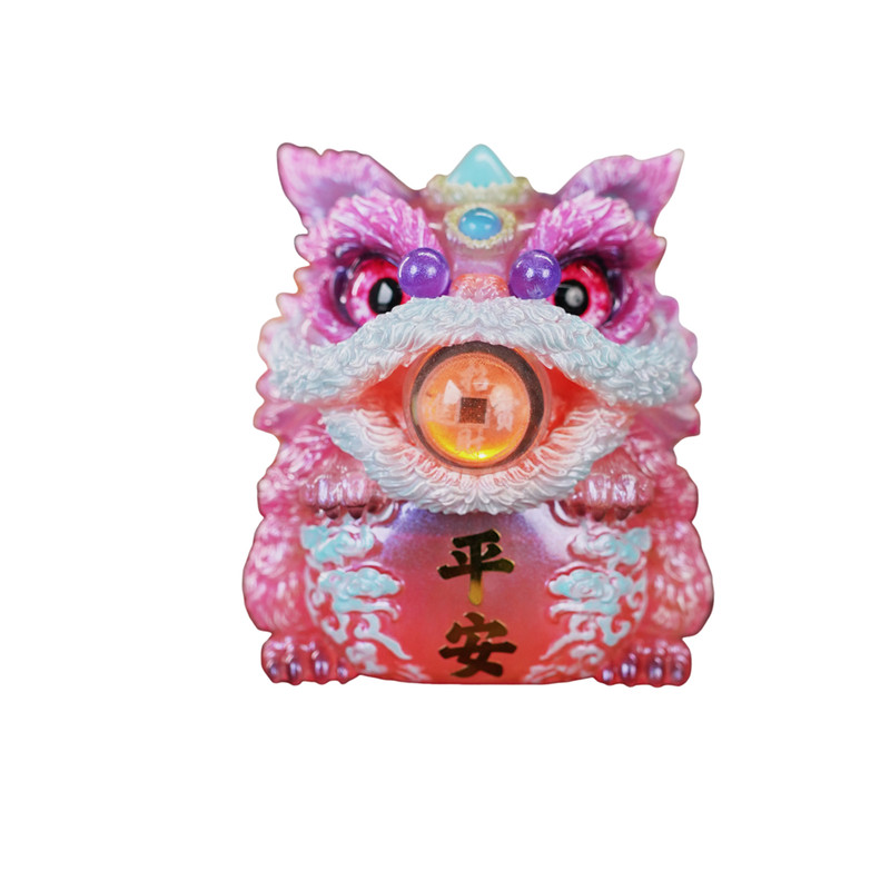 新款网红带磁吸醒狮车载摆件饰品