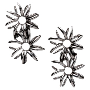 极简立体双花耳饰耳环小众925银针花形耳钉女