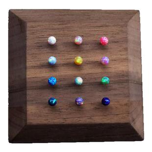 Shinma 4MM内螺纹澳宝欧泊珠子球钛合金耳钉唇钉鼻环眉钉穿刺饰品