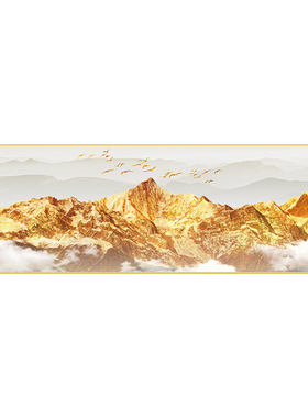 卧室背靠金山床头画自粘墙贴画