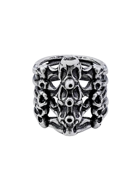 哥特暗黑风脊椎骨骼叠戴套装戒指