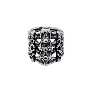 SAZ 哥特暗黑风脊椎骨骼骨头叠戴套装戒指男女生复古小众夸张指环