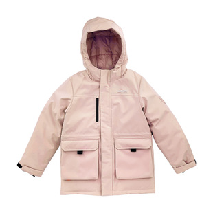诺诗兰儿童羽绒服男童户外派克服防风保暖中大童工装连帽冬装外套