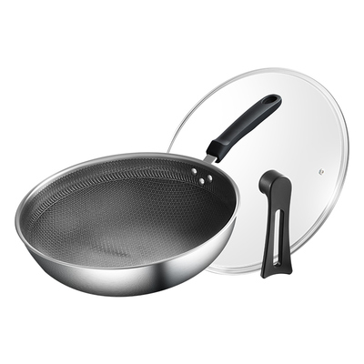 苏泊尔不粘锅家用炒锅304不锈钢蜂窝不粘炒菜锅电磁炉燃气灶通用