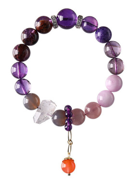 盘玩手串天然紫水晶手链女款转运