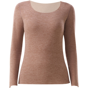 古今保暖内衣女加绒加厚秋衣无痕防寒打底衫冬季大码羊绒蚕丝上衣