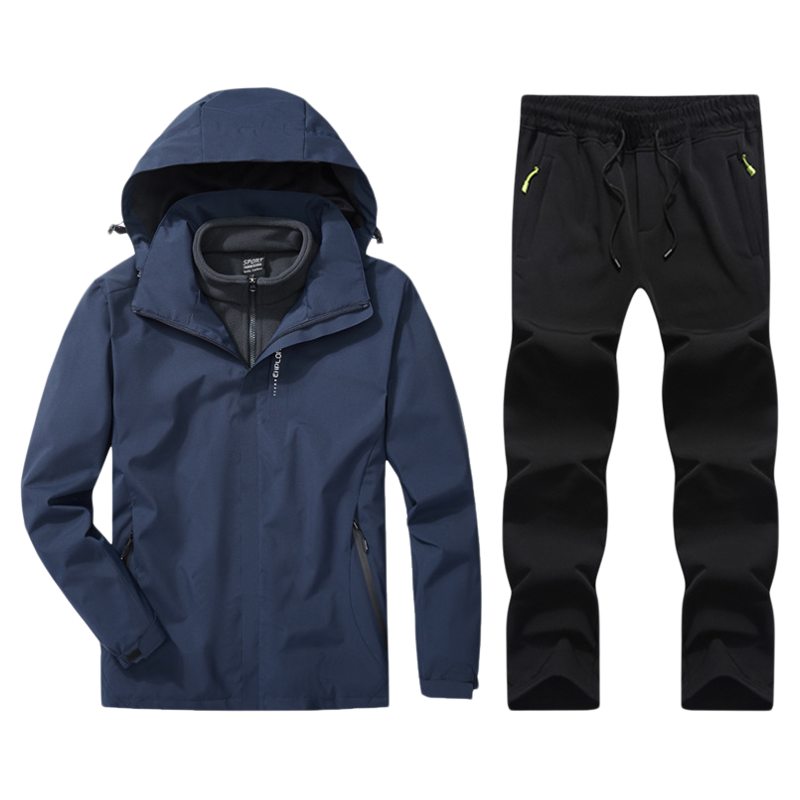 套装冬季冲锋衣裤男女士三合一两件套防风加绒加厚保暖登山服
