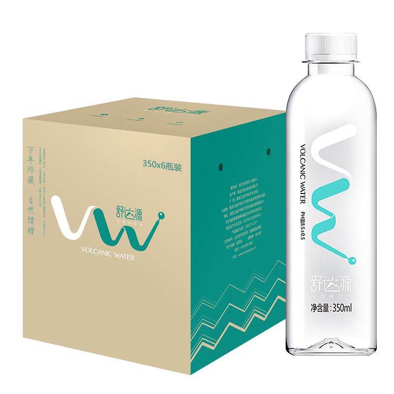 舒达源克东天然苏打水350ml*6瓶 无糖碱性pH8.5万年水龄 送货上门