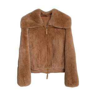 Anna兔兔/雷克斯整皮獭兔毛2025新款立翻领两穿皮草毛毛外套女冬