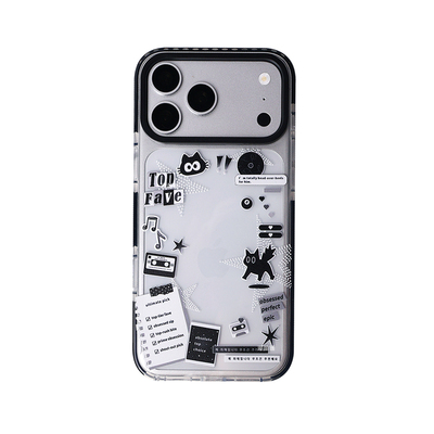漫萌铺黑喵寄语手机壳适用苹果18promax可放小卡iphone17防摔保护套oppo拍立得爱豆痛壳15/16韩系ins华为vivo