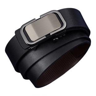 袋鼠男士真皮皮带内穿无牙自动扣腰带商务休闲百搭牛皮高档裤带